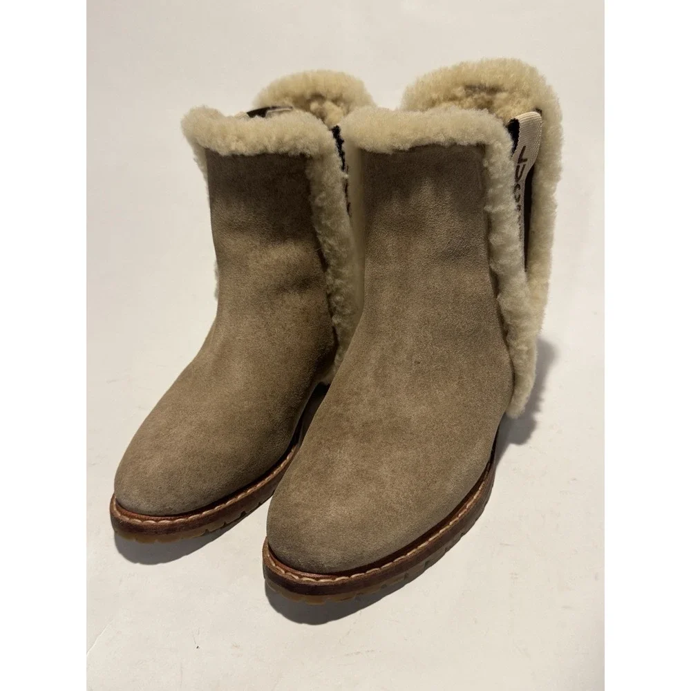 lucchese boots womens chelsea leather beige 6.5